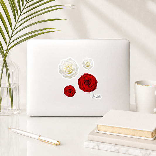 Signature Rose Premium Vinyl Stickers | Large Cluster-5.5x5.5 inches