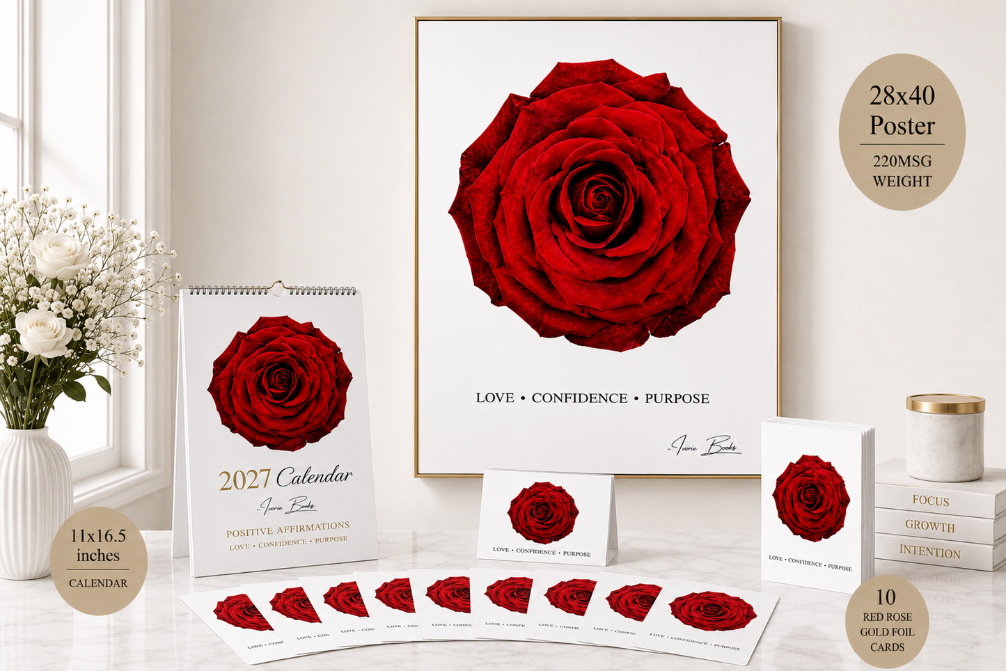 Love, Confidence & Purpose | A Red Rose 3-Piece Gift Set