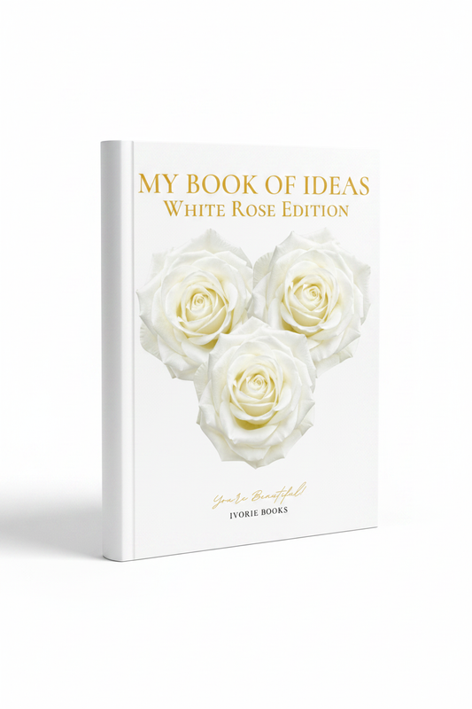 My Book of Ideas White Rose Edition Clean Spine Mockup