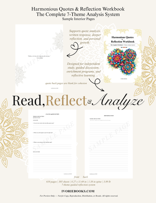 Harmonious Quotes Reflection Workbook | Complete 7-Theme