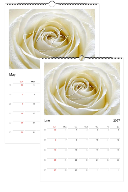 White Rose September 2026–August 2027 Wall Calendar | Clarity, Renewal & Strength