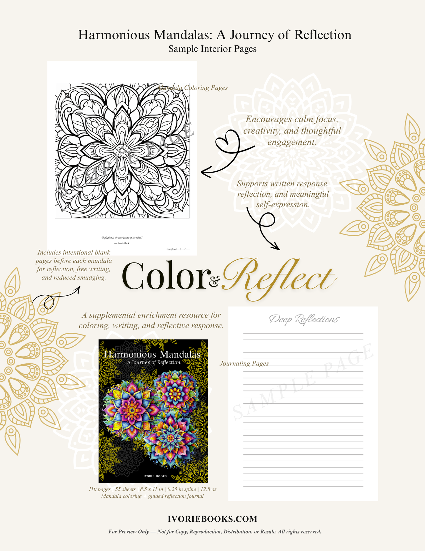 Harmonious Mandalas: Reflection | Ivorie Books