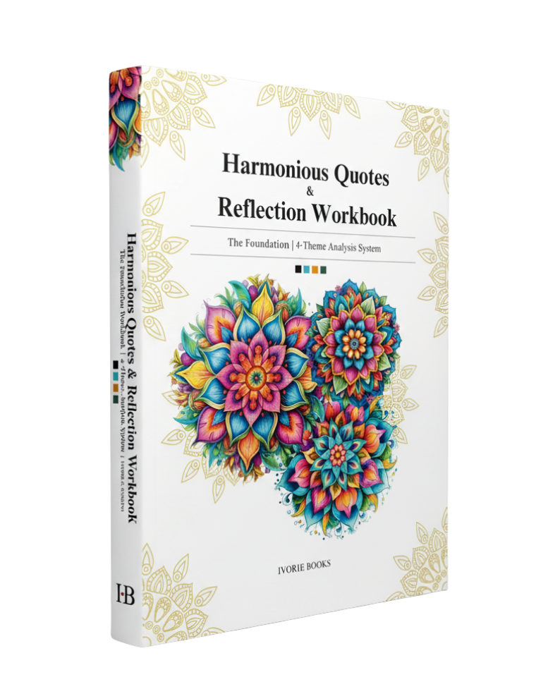 white with elegant gold floral corner borders and a prominent, colorful mandala illustration in the center.