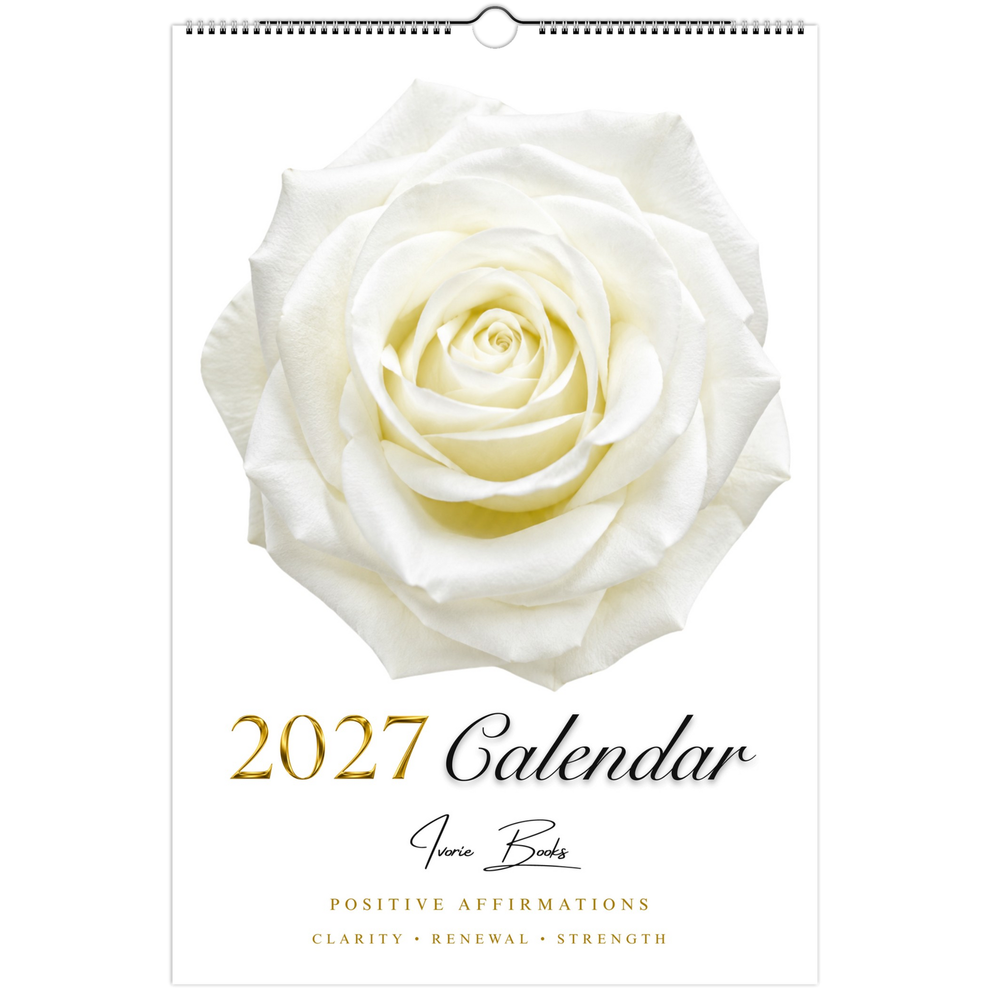 White Rose 2027 wall calendar by Ivorie Books..