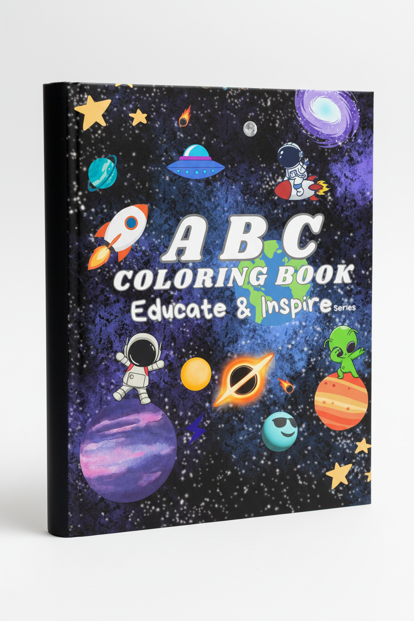 ABC Coloring Book Plain Dark Spine Mockup