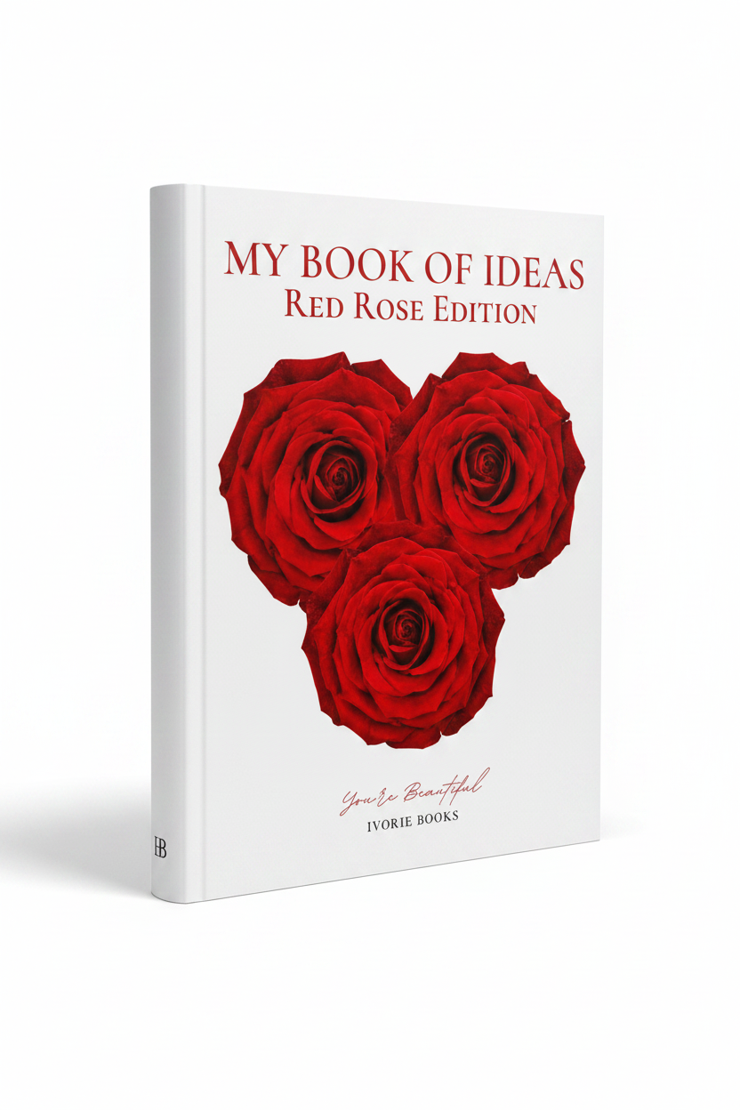 My Book of Ideas Red Rose Edition Paperback Mockup