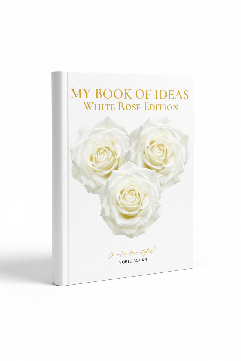 My Book of Ideas White Rose Edition Clean Spine Mockup