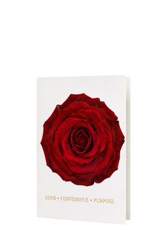 Red Rose Gold Foil Inspirational Gift Cards | Pack of 10 (5x7 inches)